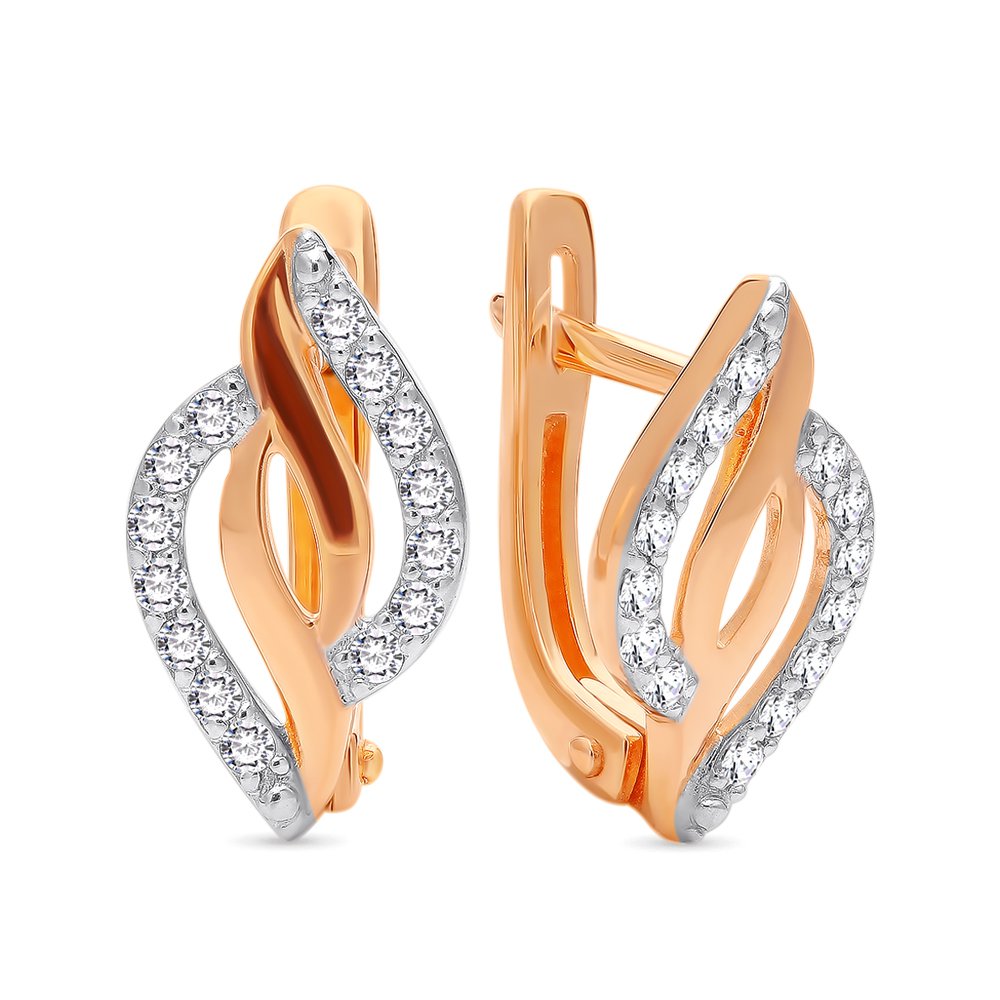 

Серьги из красного золота с фианитом 585Gold 302006036, 302006036