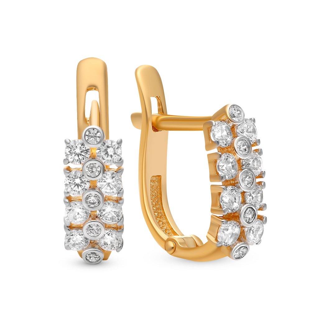 

Серьги из красного золота 585Gold 302006020, фианит, 302006020
