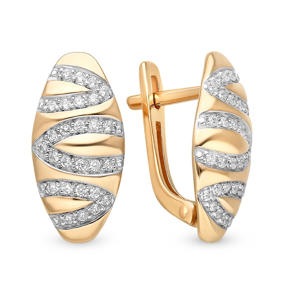 

Серьги из красного золота с фианитом 585Gold 302006032, 302006032