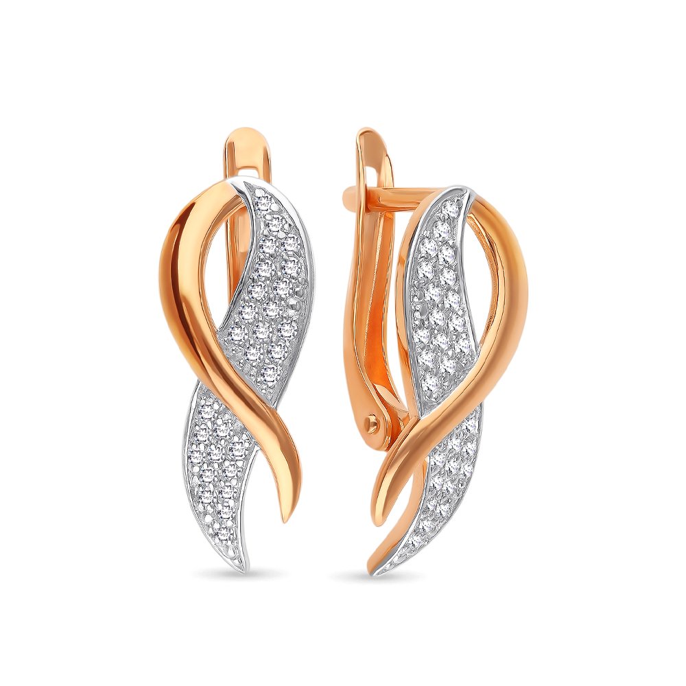 

Серьги из красного золота с фианитом 585Gold 302006061, 302006061