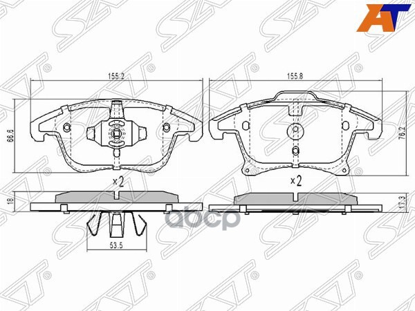 

Колодки Тормозные Перед Ford Mondeo 14- Sat St-1860105