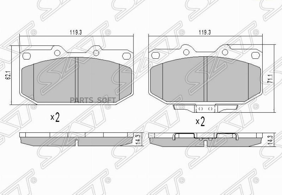 

Тормозные колодки SAT передние для Subaru Impreza GC 1992-2000 ST26296FE090