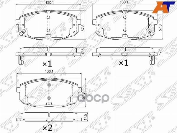 

Колодки Тормозные Перед Hyundai Creta 15-/I30 07-/Kia Ceed 07-12 (С Отверст Sat St-28-0006