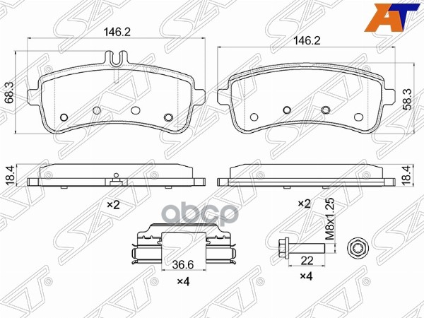 

Колодки Тормозные Зад Mercedes Gts 14-/S-Class W222 13- 1Шт Sat St-28-0011