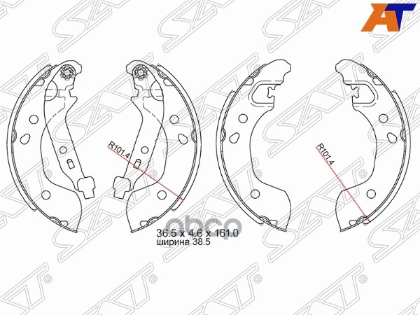 

Колодки тормозные барабанные зад NISSAN TIIDA C11 07-14/NOTE E11 05-12/ALMERA 12- SAT