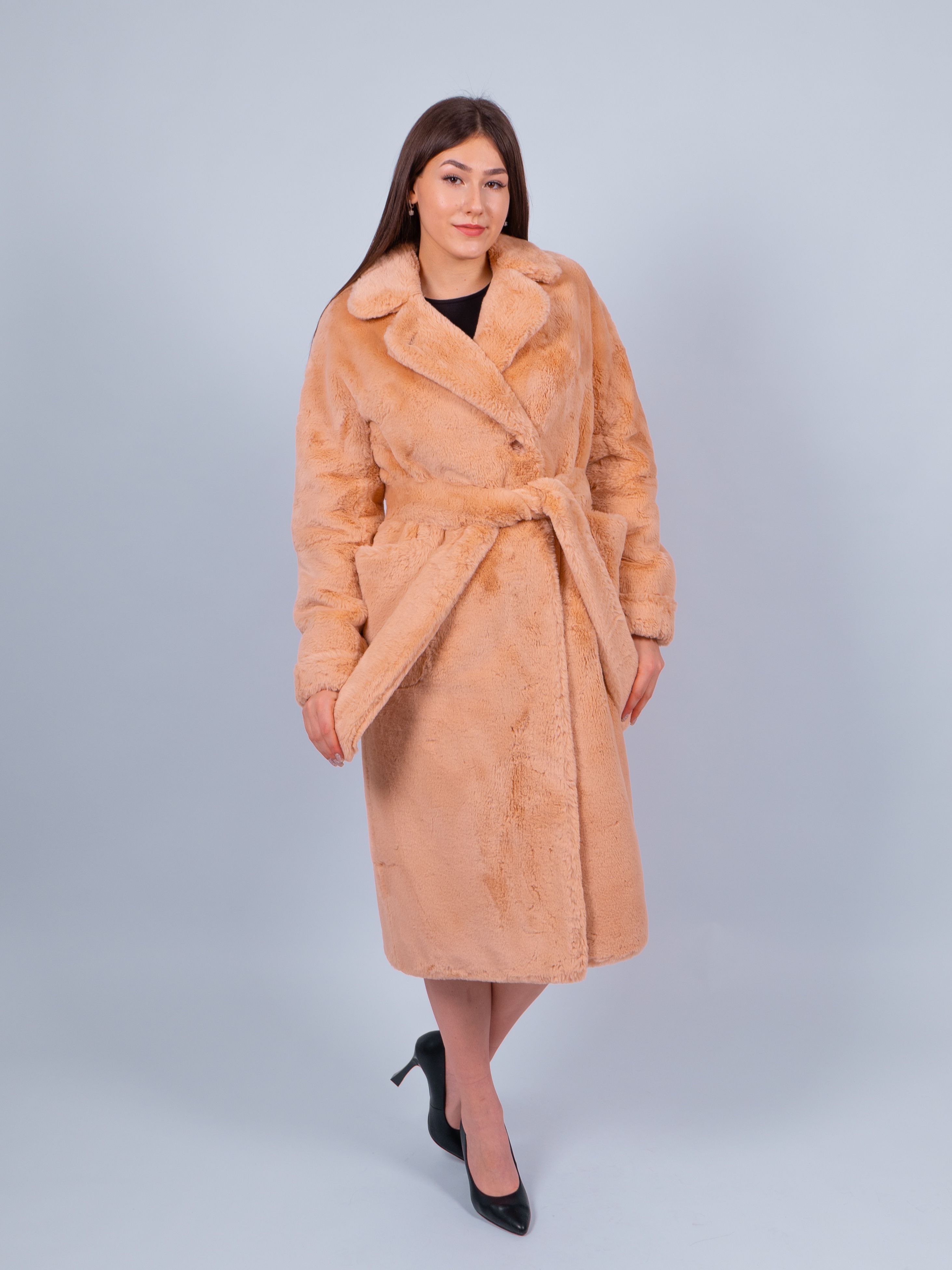 

Пальто женское 365 clothes KR-215_1N коричневое 48 RU, Коричневый, KR-215_1N
