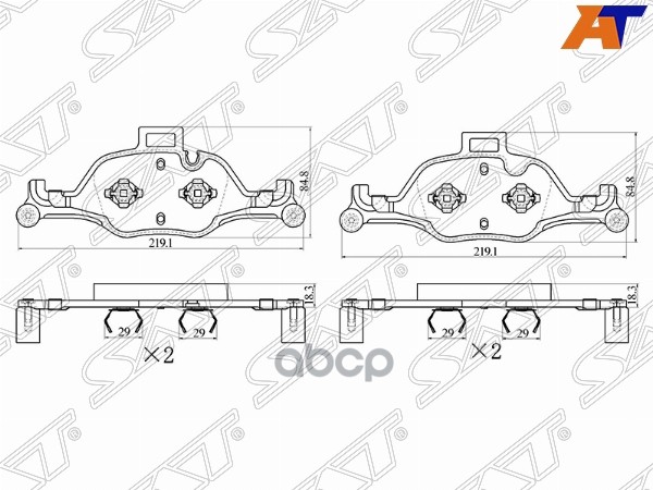 

Колодки Тормозные Перед Bmw 7 G11/G12 15-20/X3 G01/F97 18-/X5 G05/F95 18- Sat St-28-0038