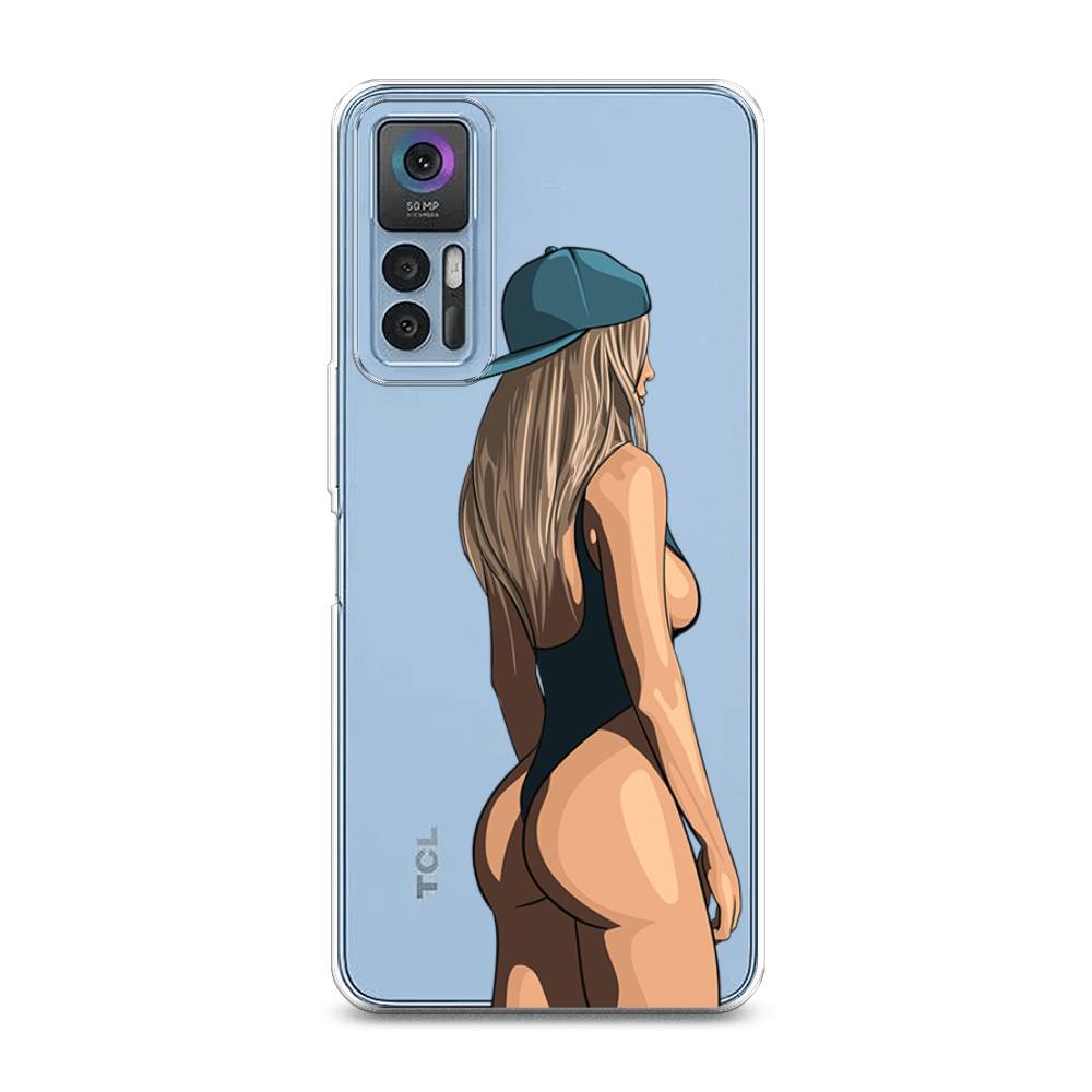 

Чехол на TCL 30 "Девушка в черном купальнике", Зеленый;бежевый;черный, 290650-6