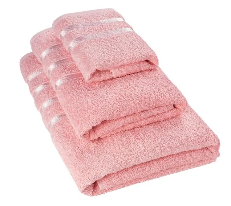 Набор полотенец махровых (30х50 см, 50х90 см, 70х140 см), GUTEN MORGEN, цвет: Розовый