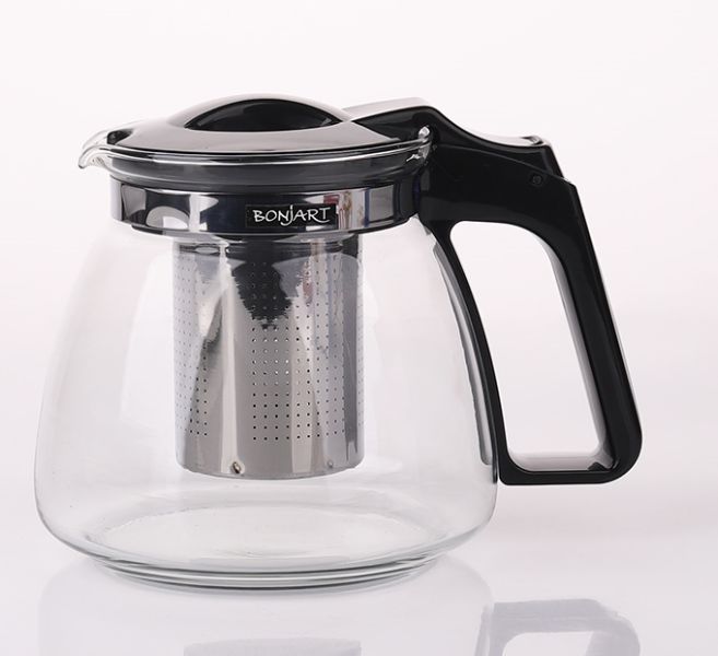 Заварочный чайник Bonjart жаропрочное стекло прозрачно-черный 900 мл
