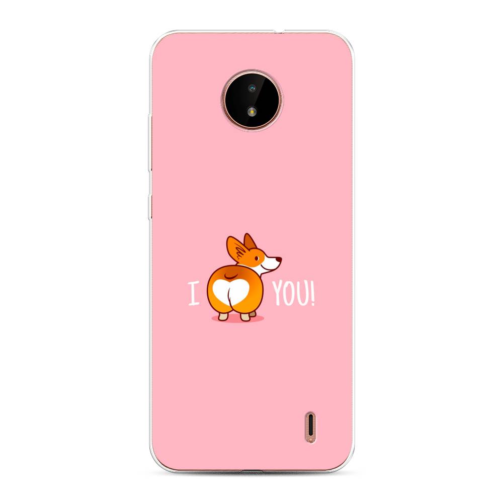 

Чехол на Nokia C10"Корги I love you", Розовый;коричневый;белый, 124350-1