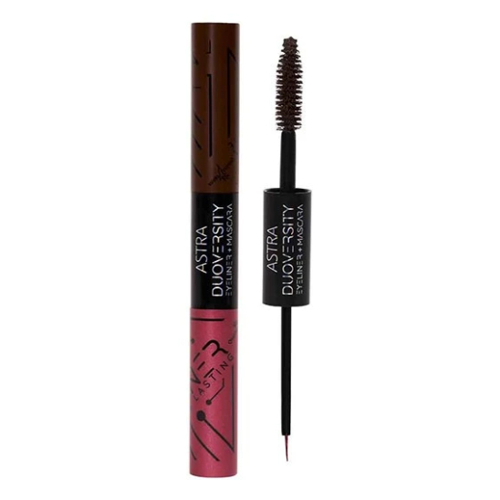 Тушь-подводка Astra Make-Up Duoversity Eyeliner Mascara 06 коричневый и красный