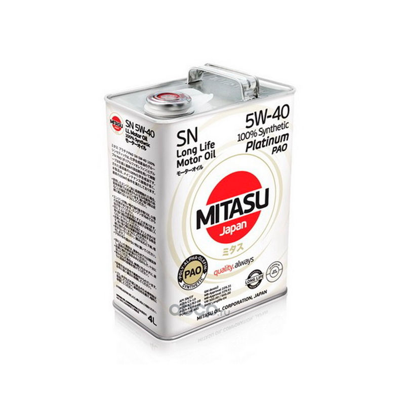 Моторное масло Mitasu Platinum Pao Sn\Api Sn Cf Acea A3 B4 С3 VW 505.01