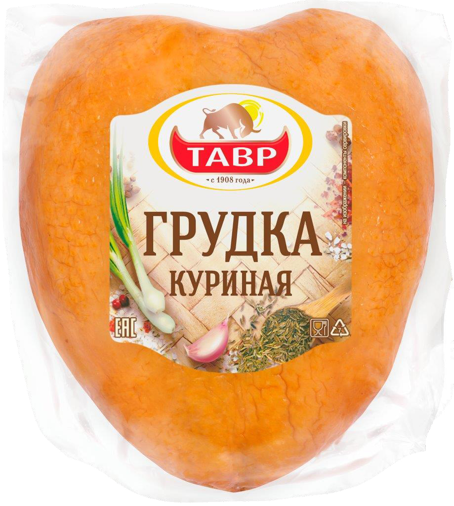

Грудка куриная Тавр копчено-вареная +-1 кг