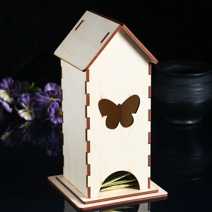 фото Заготовка для декупажа "чайный домик "бабочка" 13 х 13 х 24 см дарим красиво