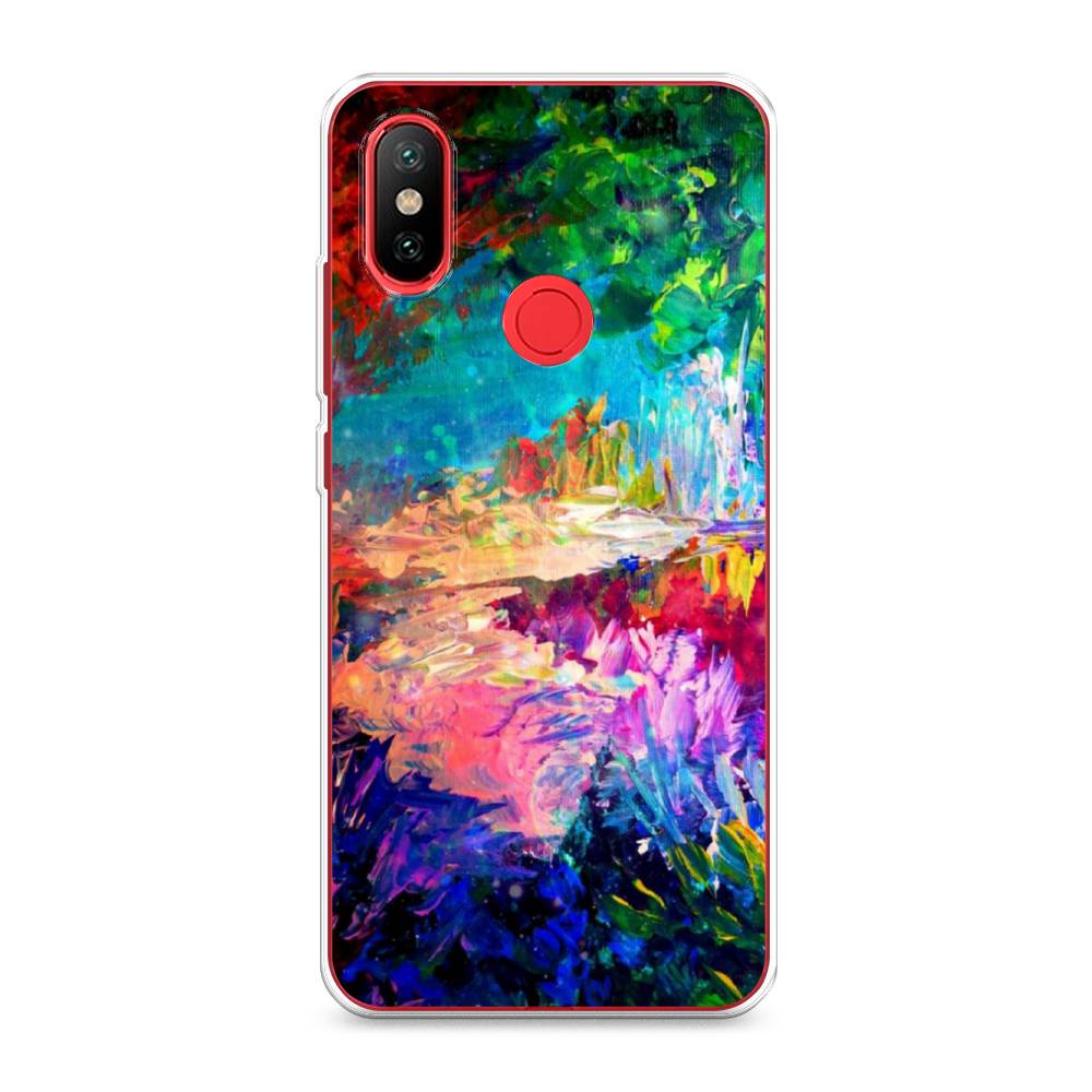 

Чехол на Xiaomi Mi 6X"Лес-гуашь", Синий;розовый;зеленый, 33350-4