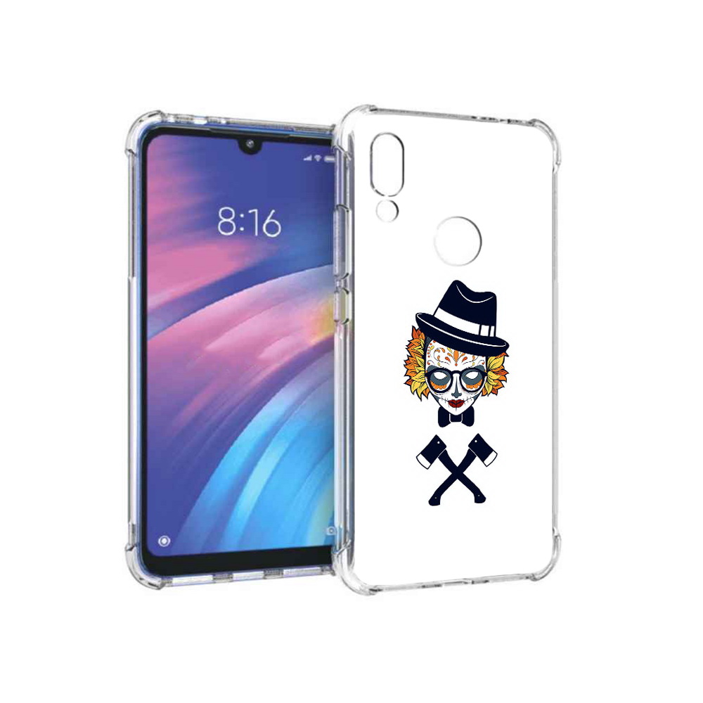 Чехол MyPads Tocco для Xiaomi Redmi Y3 девушка в маске с топорами рисунок
