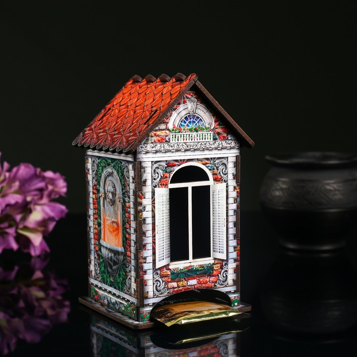 фото Чайный домик "дом из красного кирпича", 9,8×9,8×17,4 см дарим красиво