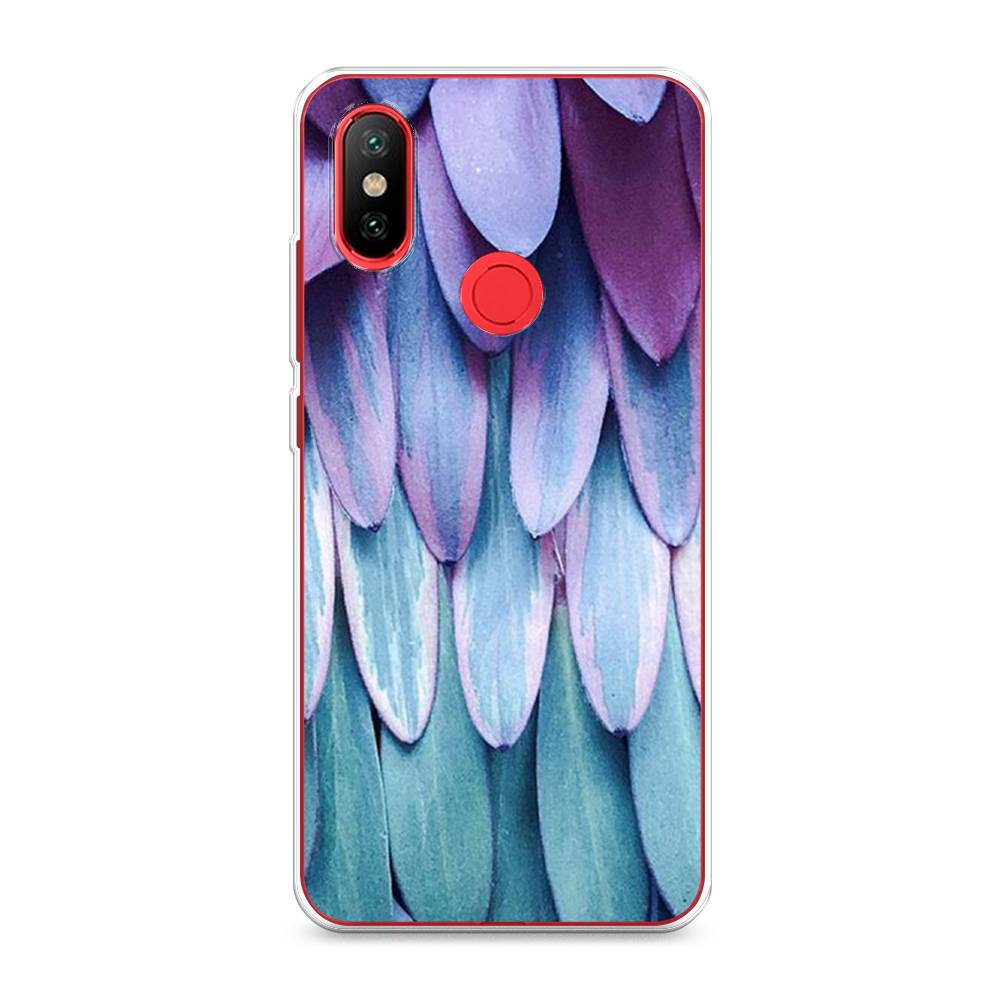

Чехол на Xiaomi Mi 6X"Синее перо", Фиолетовый;голубой, 33350-3
