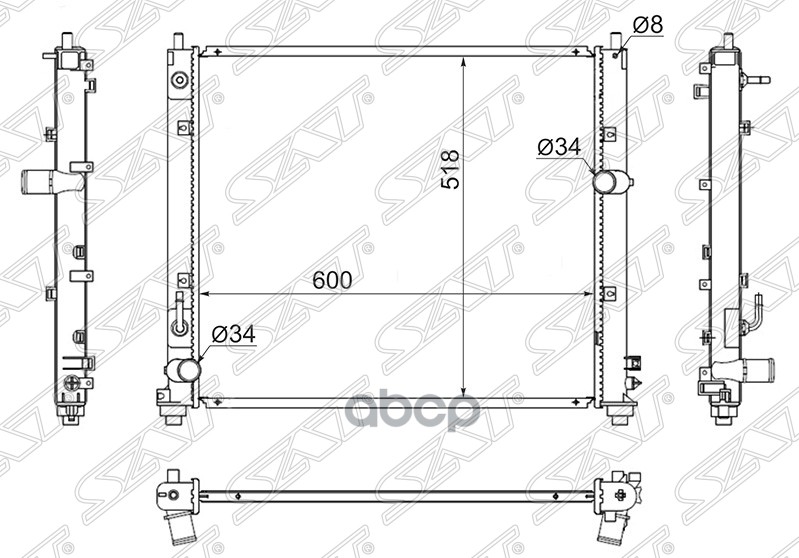 

Радиатор Cadillac Srx / Sts 3.6/4.6 04-10 /Cts 07- Sat арт. CA0002-1