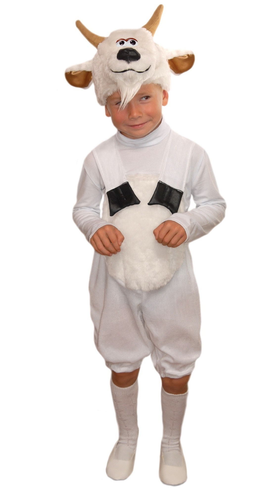 фото Костюм карнавальный элит классик козлик белый детский р.28 (116 см)