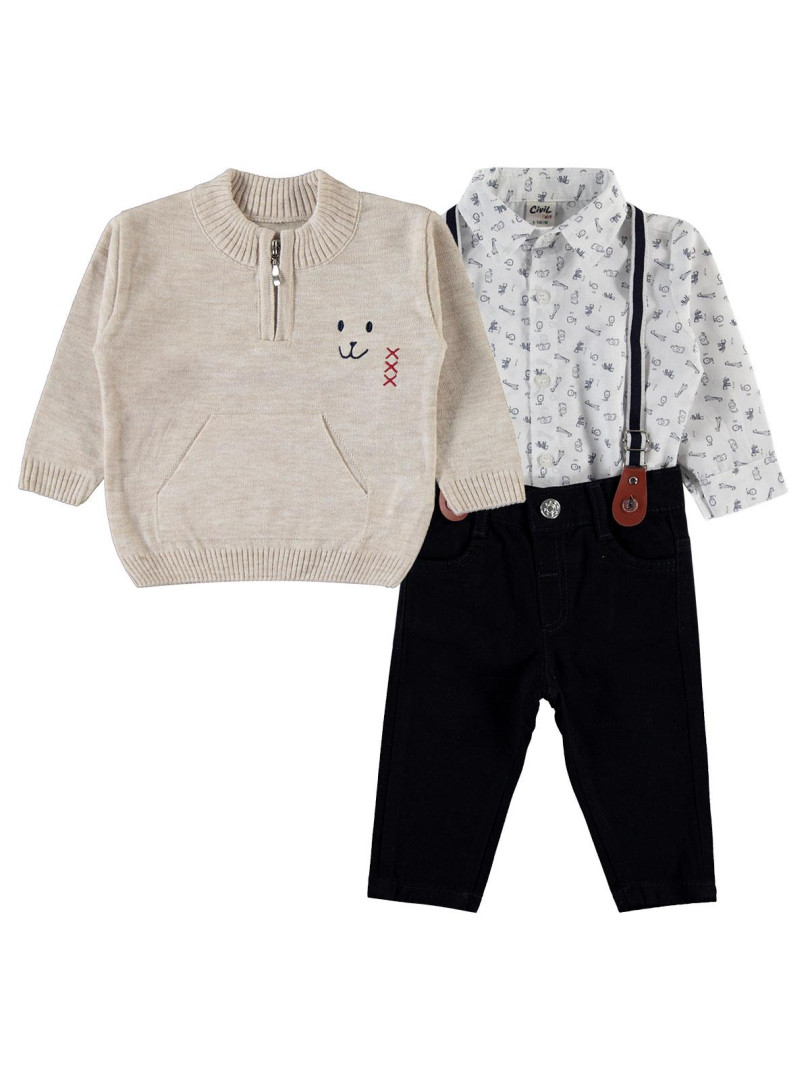 

Костюм тройка Civil Baby 171685048K21 бежевый 6-9 мес (доставка из-за рубежа), 171685048K21