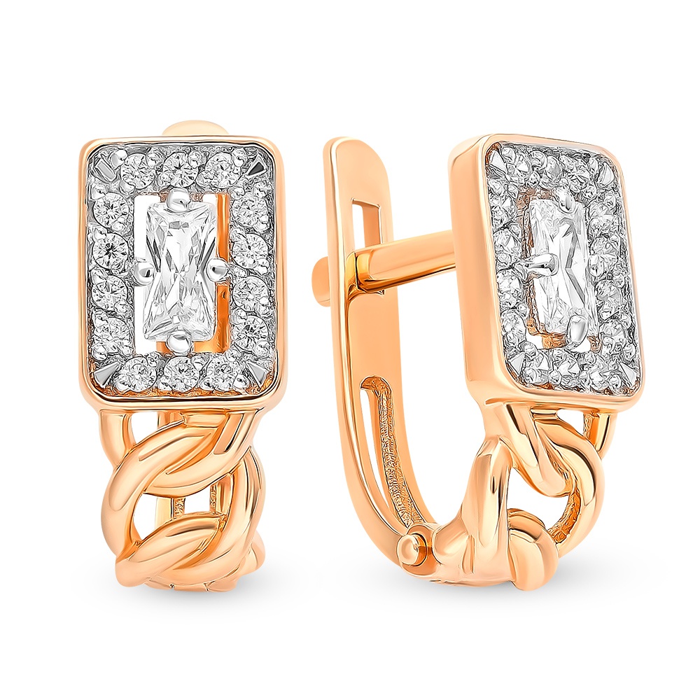

Серьги из красного золота с фианитом 585Gold 302006096, 302006096