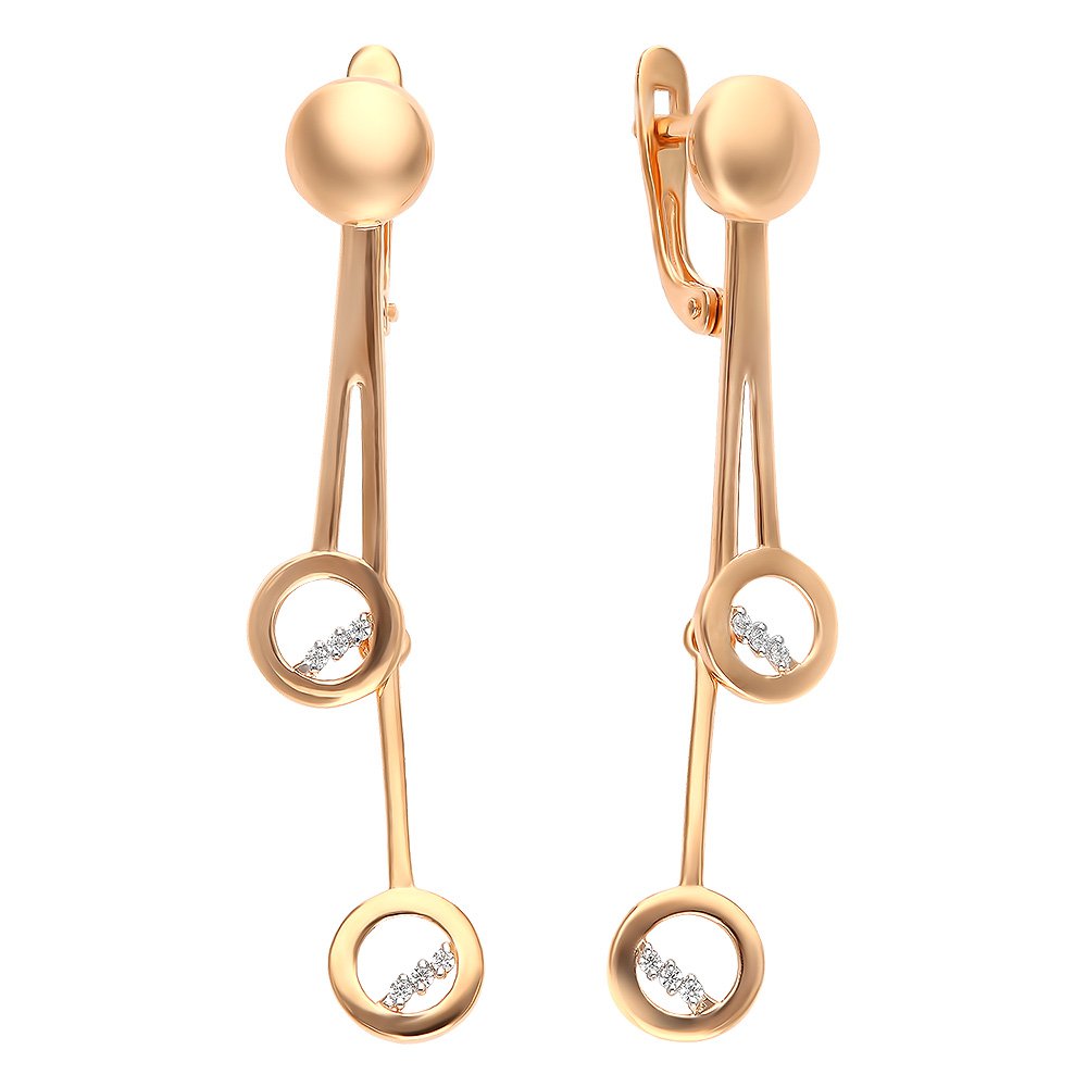 

Серьги из красного золота с фианитом 585Gold 302006131, 302006131