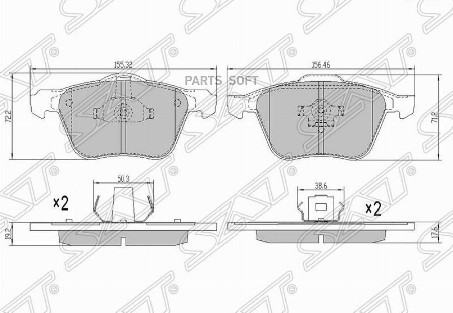 

Колодки Тормозные Перед Volvo Xc90/S60/S80/V70 Диск 15/16 Sat арт. ST-30793231