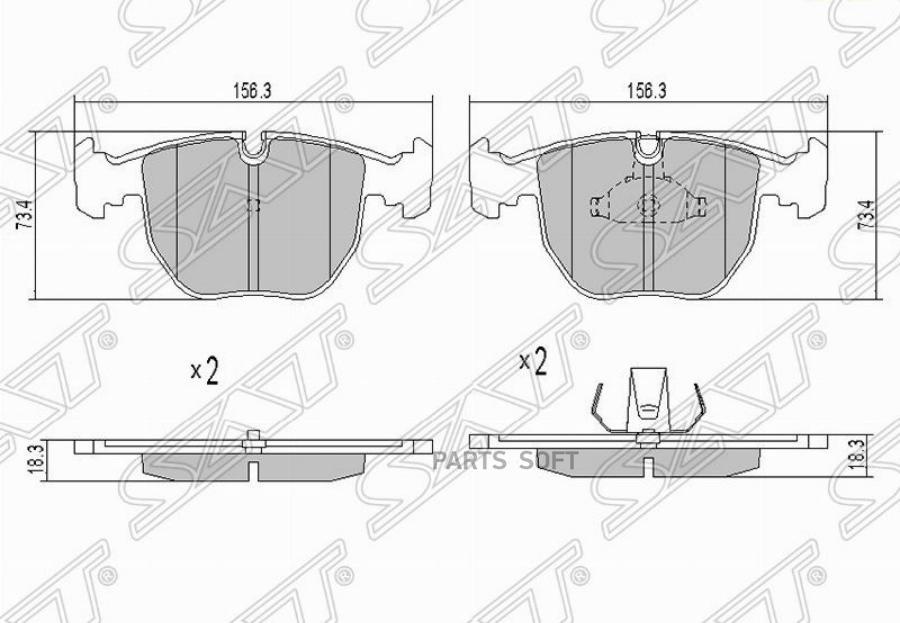 

Колодки тормозные перед BMW X5 53 1шт SAT ST-34116761252