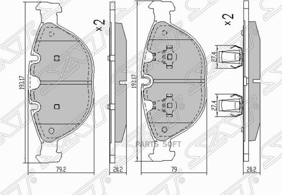 

Колодки Тормозные Перед Bmw X5 E53 4/4/4/8i 01-06 Sat арт. ST-34116761282