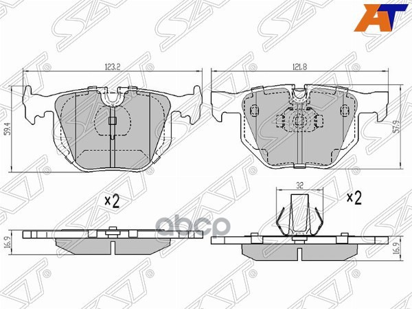 Колодки Тормозные Зад Bmw X5 E70X5 F15X6 E71 1Шт Sat St-34216776937 1430₽