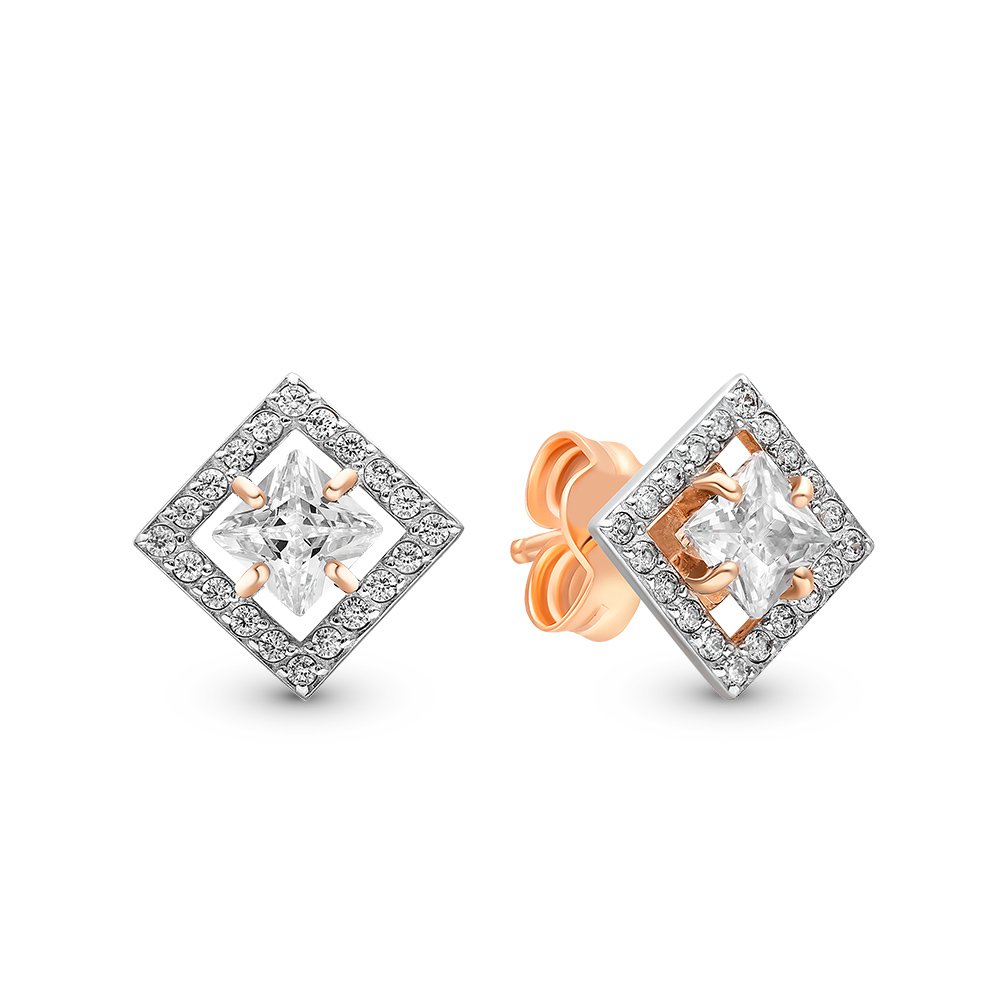 

Серьги из красного золота с фианитом 585Gold 12002001309, 12002001309