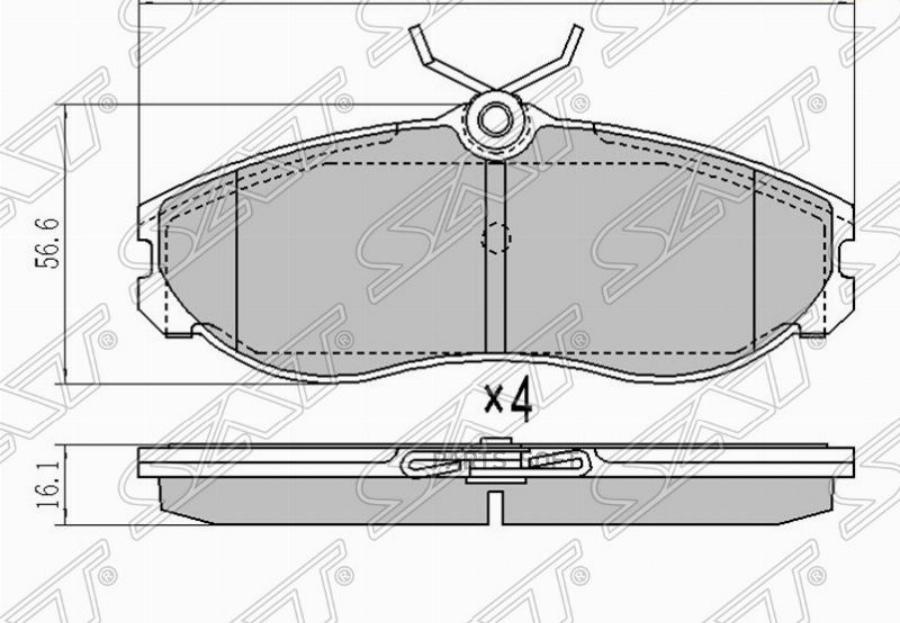 SAT ST-41060-9C526 Колодки тормозные перед NISSAN SERENA 92-00/TERRANO R20 93-06 1шт