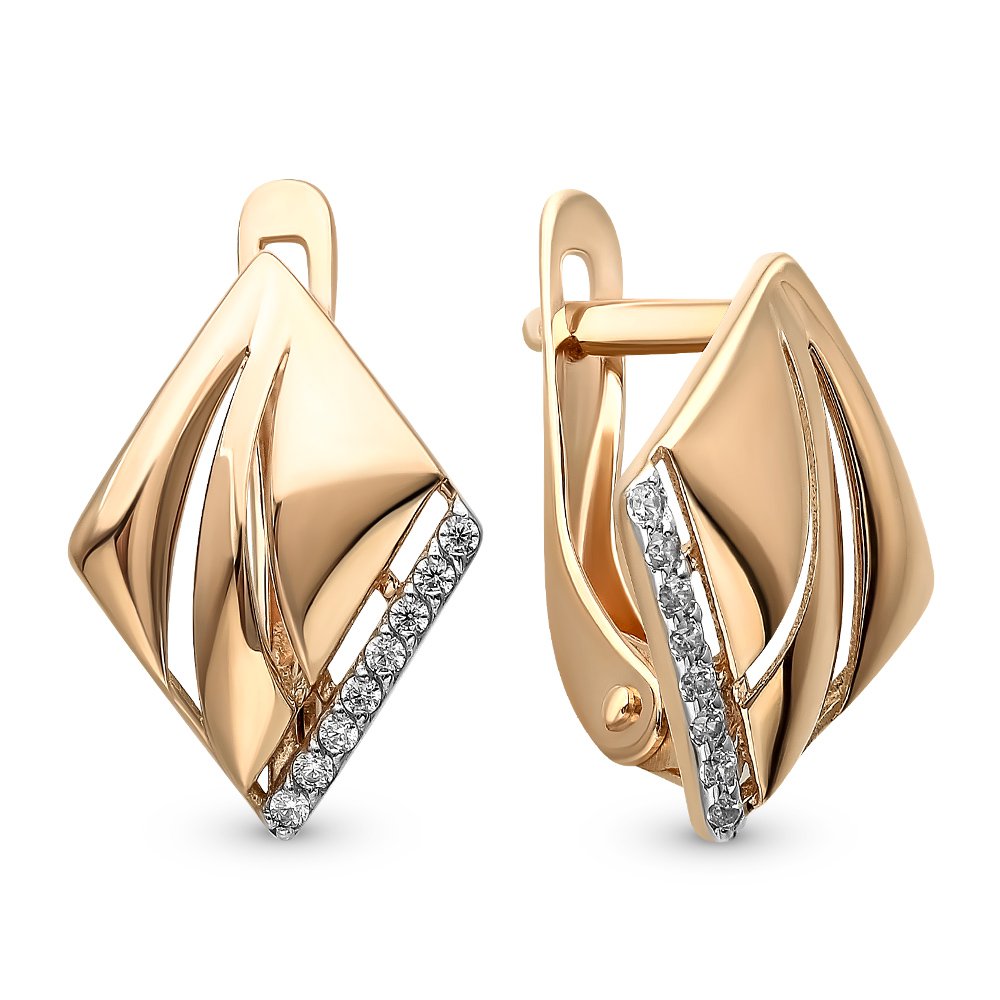 

Серьги из красного золота с фианитом 585Gold 12002001093, 12002001093