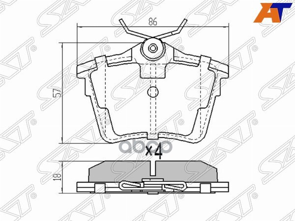 Колодки Тормозные Зад Peugeot 407 04-10607 00-10Citroen C5 08- Sat арт ST-425326 1410₽