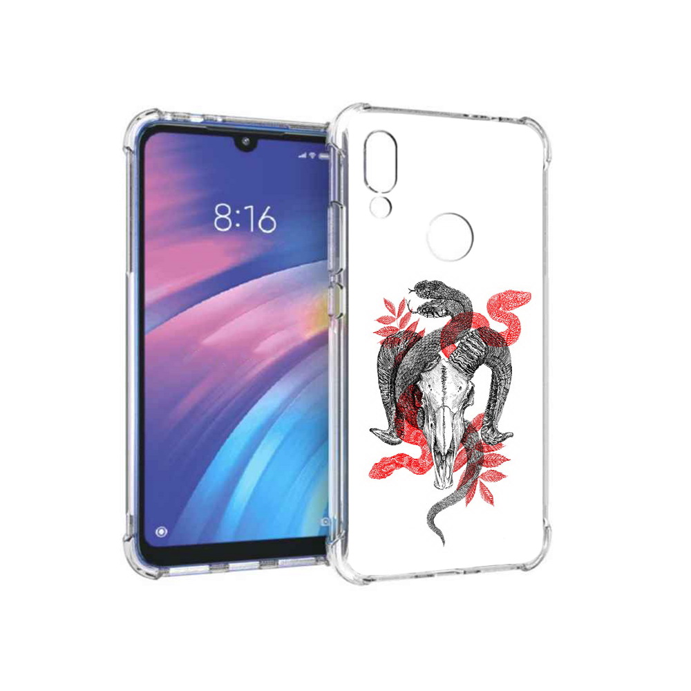 

Чехол MyPads Tocco для Xiaomi Redmi Y3 змея в черепе рисунок, Прозрачный, Tocco