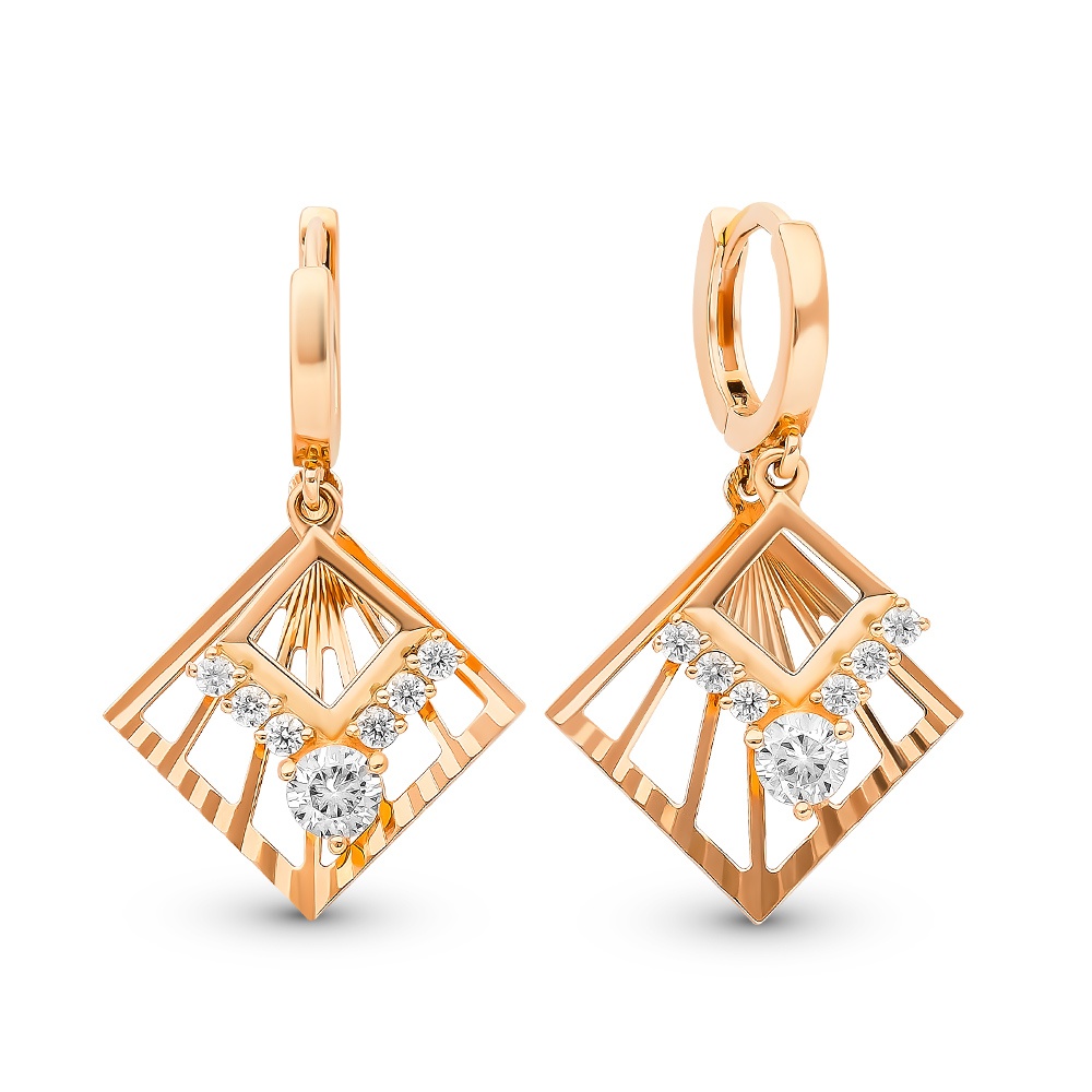

Серьги из красного золота с фианитом 585Gold 12002001105, 12002001105
