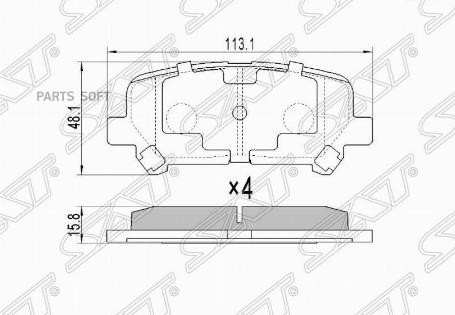 

Колодки Тормозные Зад Honda Pilot Yf4 2009-2014 Sat арт. ST-43022-STX-A00