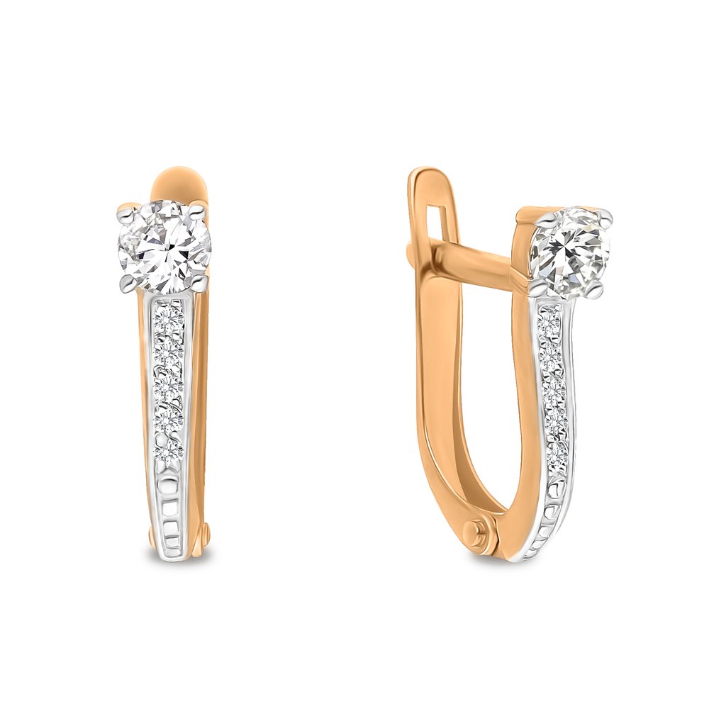 

Серьги из красного золота с фианитом 585Gold 12002002135, 12002002135