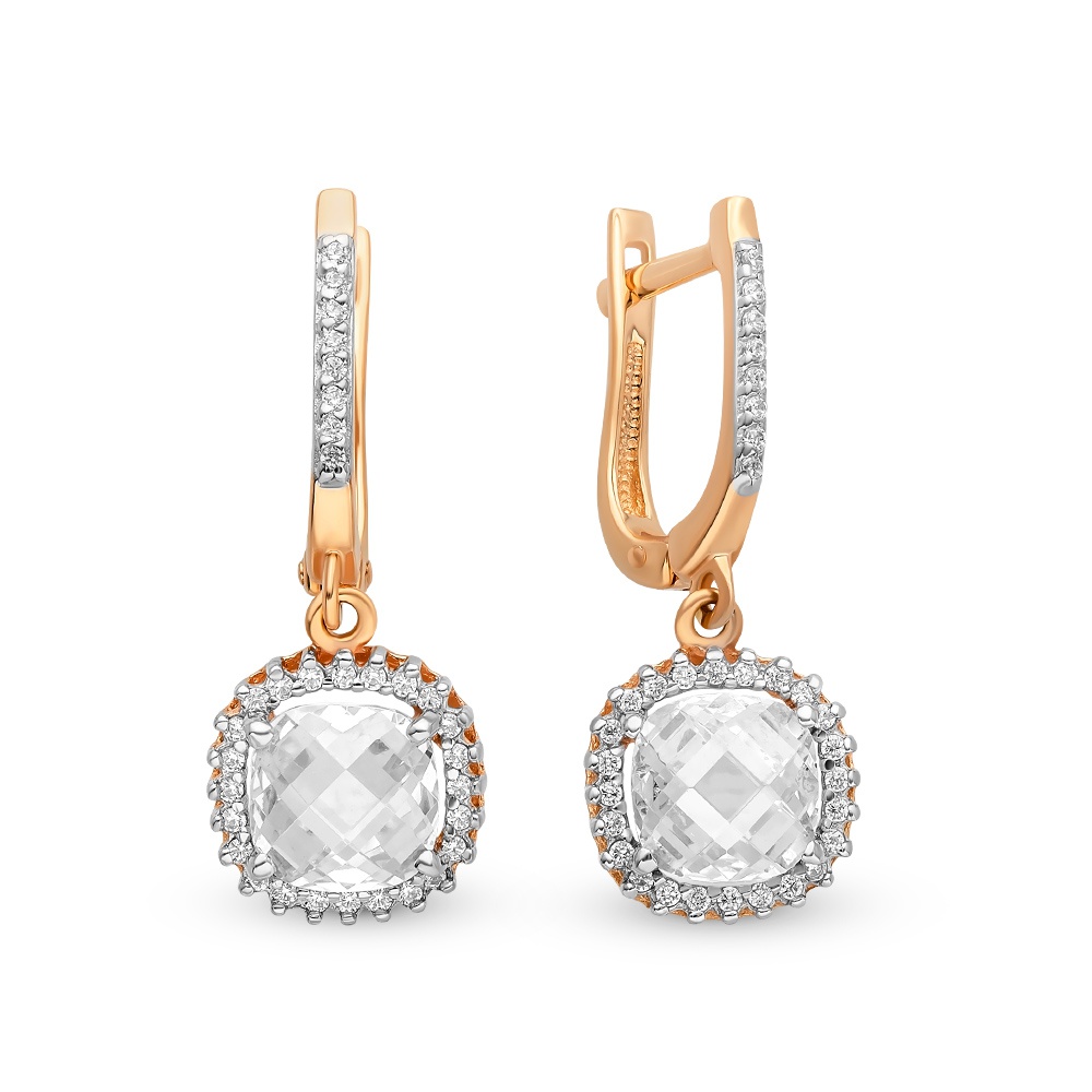 

Серьги из красного золота с фианитом 585Gold 302006153, 302006153