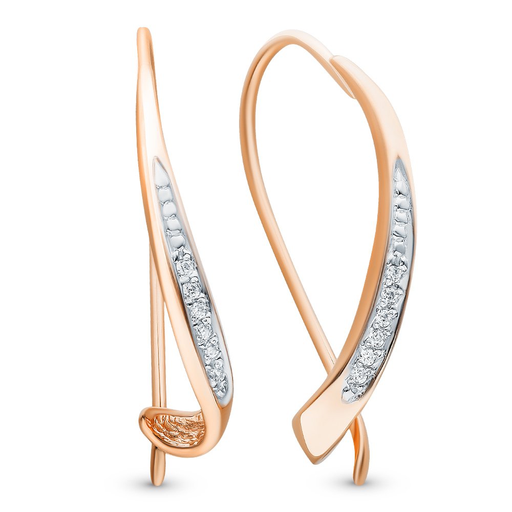 

Серьги из красного золота с фианитом 585Gold 302006159, 302006159