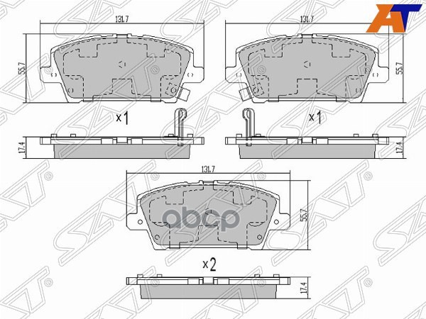 

Колодки Тормозные Перед Honda Civic Fd/Fa/Fn/Fk 05-12 Sat арт. ST-45022-SM-GE01