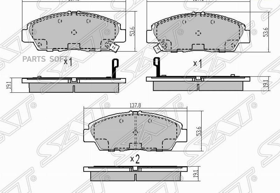 

Колодки Тормозные Перед Honda Accord Cc7/Cg#/Cf# Sat арт. ST-45022-SS0-508