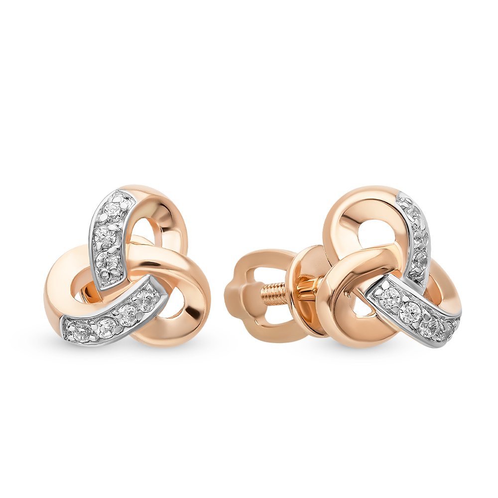 

Серьги из красного золота с фианитом 585Gold 302006169, 302006169