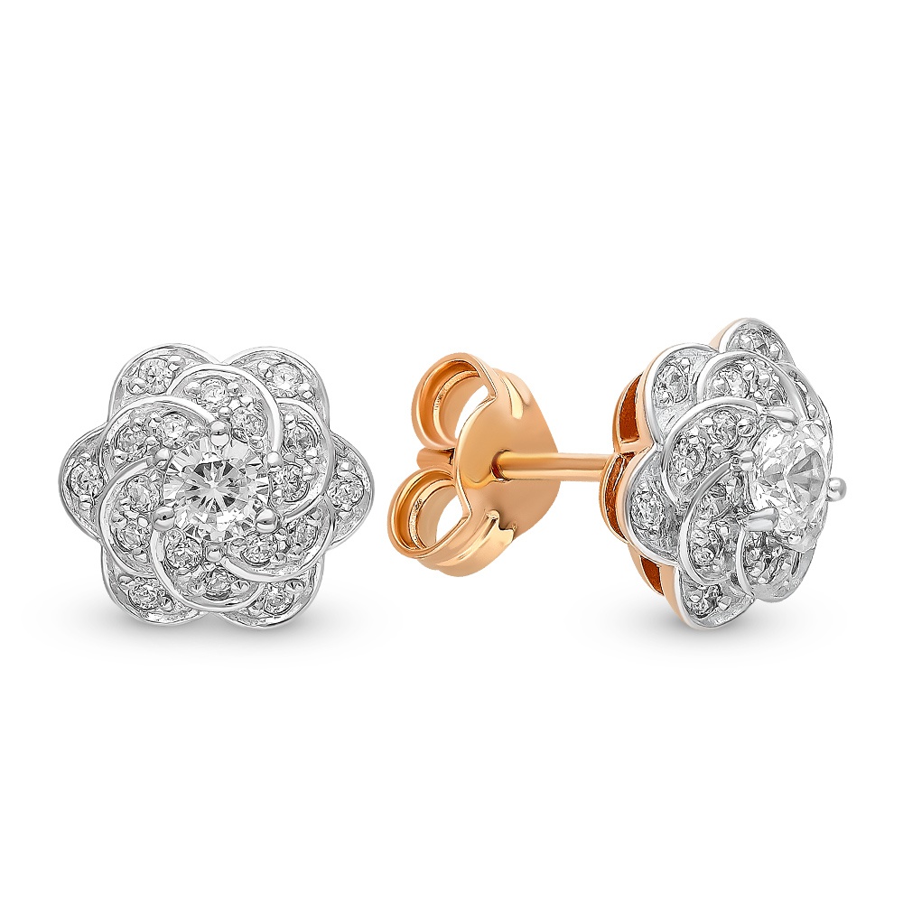 

Серьги из красного золота с фианитом 585Gold 302006177, 302006177
