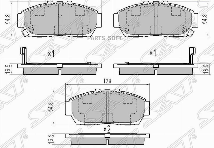 

Колодки Тормозные Перед Honda Integra Cd1/2 93-01 Sat арт. ST-45022-ST7-000