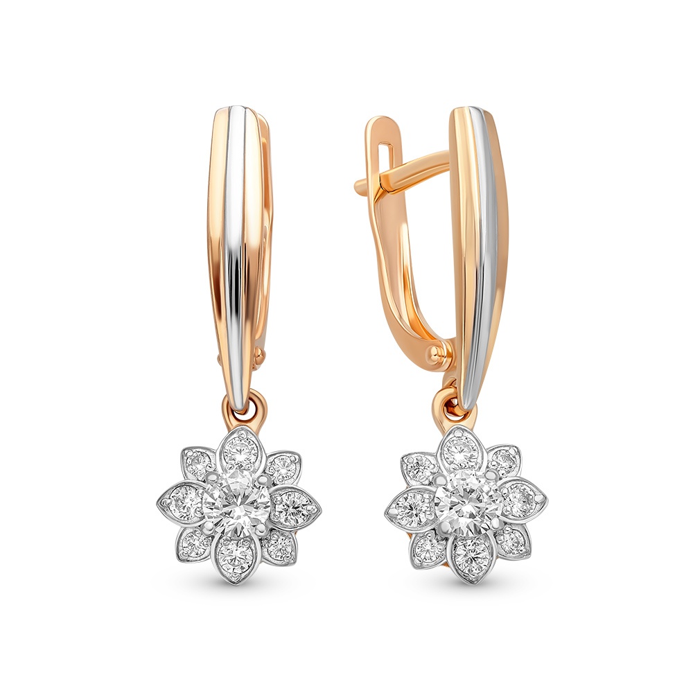 

Серьги из красного золота с фианитом 585Gold 302006174, 302006174