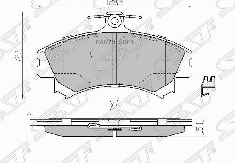 

Тормозные колодки SAT передние для Mitsubishi Colt VI 2002-2012 ST4605A734