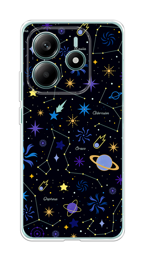 

Чехол на Xiaomi Redmi Note 14 4G Цветной космос, Желтый, 324150-1
